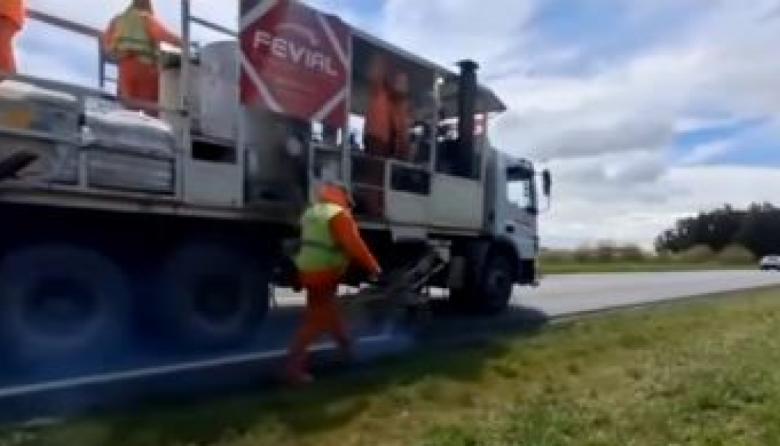 Vialidad avanza con la demarcación de la Ruta 55 y prepara trabajos en las rutas 88 y 227