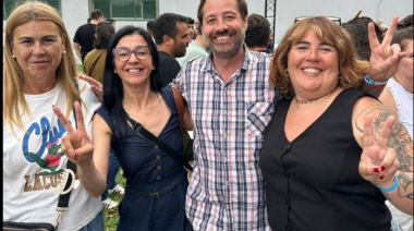 Cáceres, Mateo Almada y Kristiansen junto a Kicillof