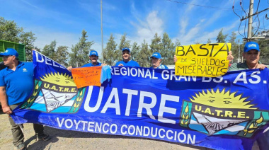 Trabajadores y dirigentes de UATRE se manifestaron en Expoagro por salarios y contra la reforma laboral