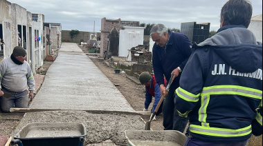 Se ejecuta la renovación de las veredas y puesta en valor del cementerio de Juan N. Fernández