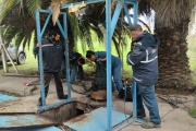Obras Sanitarias recambió una bomba cloacal clave para el sistema sanitario de la ciudad